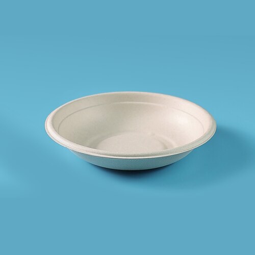 FFB005 bagasse round bowl, white, diameter 20.7cm