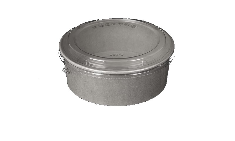 Kraft fiber bowl with clear lid