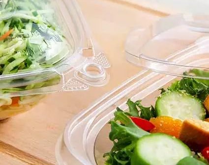 Clear PET Salad Bowl with Leak-Resistant Lid view 2